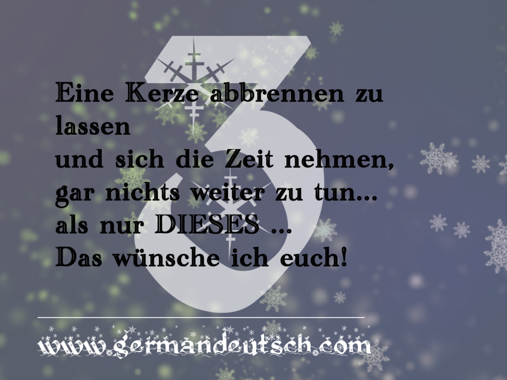 3. 12. – Adventskalender für den Deutschkurs